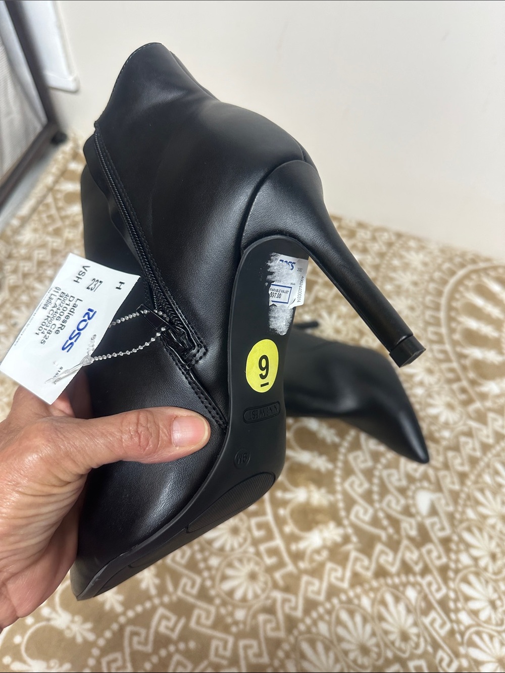 Nine West Black Pointed Toe Stiletto Ankle Booties - Picture 10 of 10